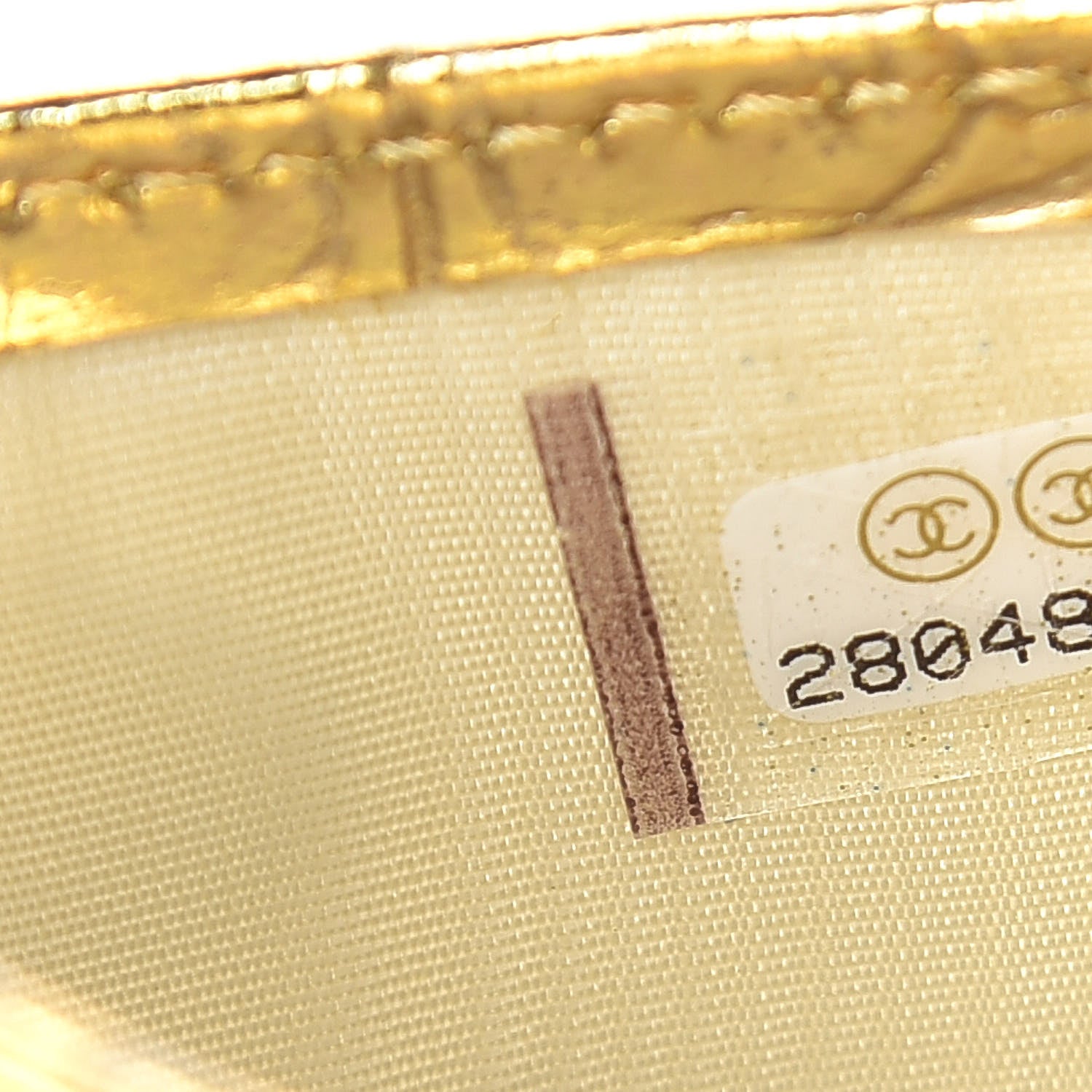 Chanel Metallic Calfskin Crocodile Embossed Cocodile Card Holder Gold 8 of 8