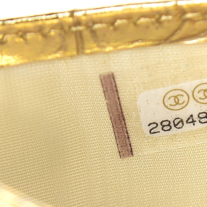 Chanel Metallic Calfskin Crocodile Embossed Cocodile Card Holder Gold 8 of 8