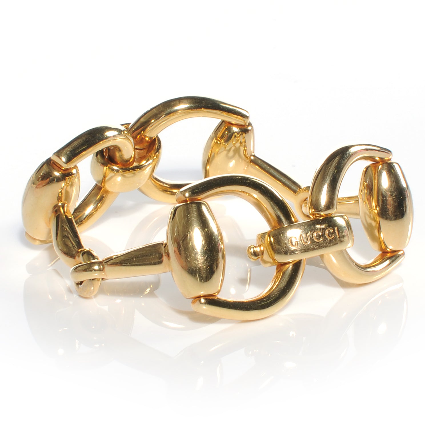 Gucci 18K Yellow Gold Large Horsebit Bracelet 4 of 6