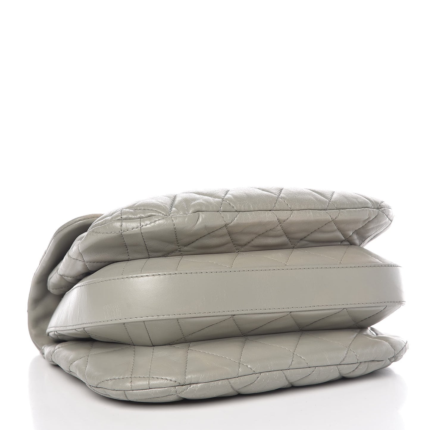 Lambskin Quilted 3 Large Flap Grey