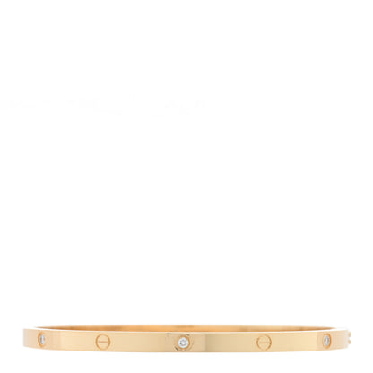 Cartier 18K Yellow Gold 6 Diamond Small LOVE Bracelet 17 1 of 7