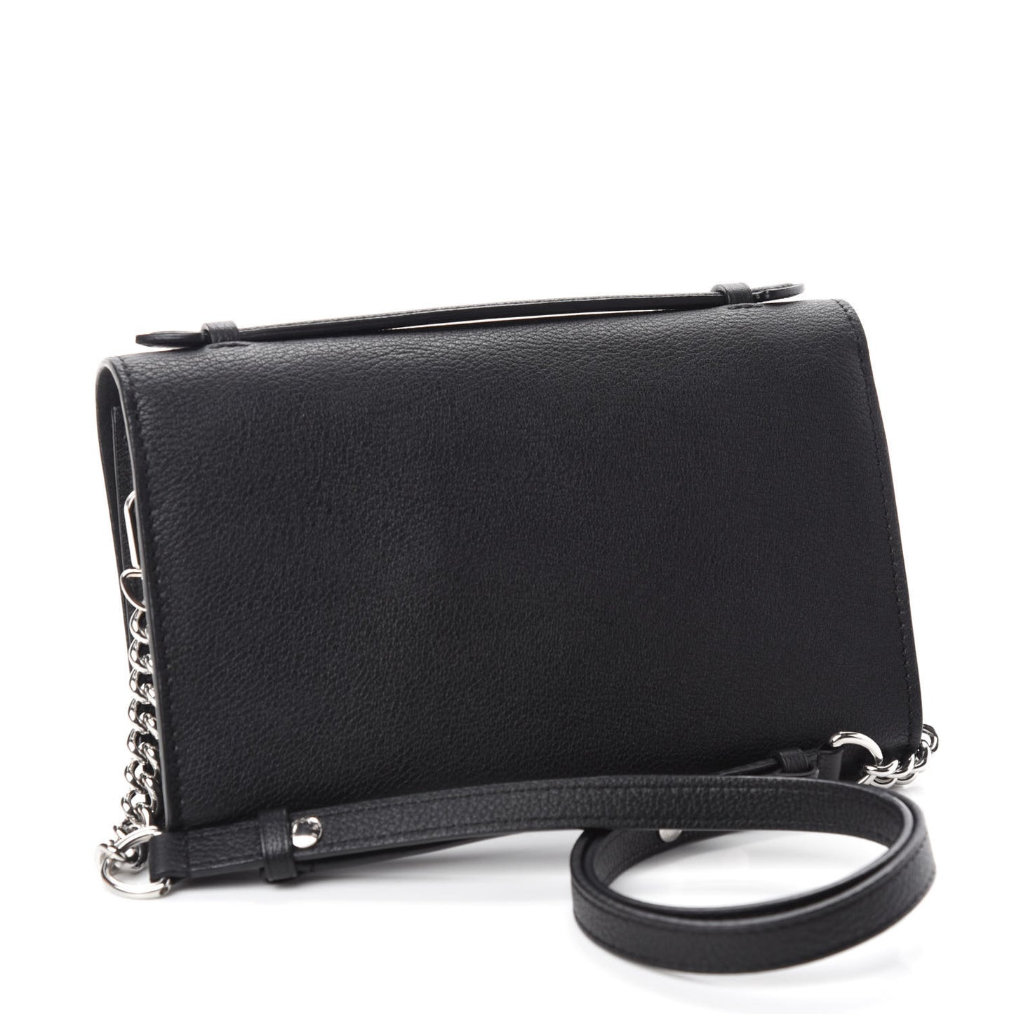 Calfskin Lockme Clutch Black