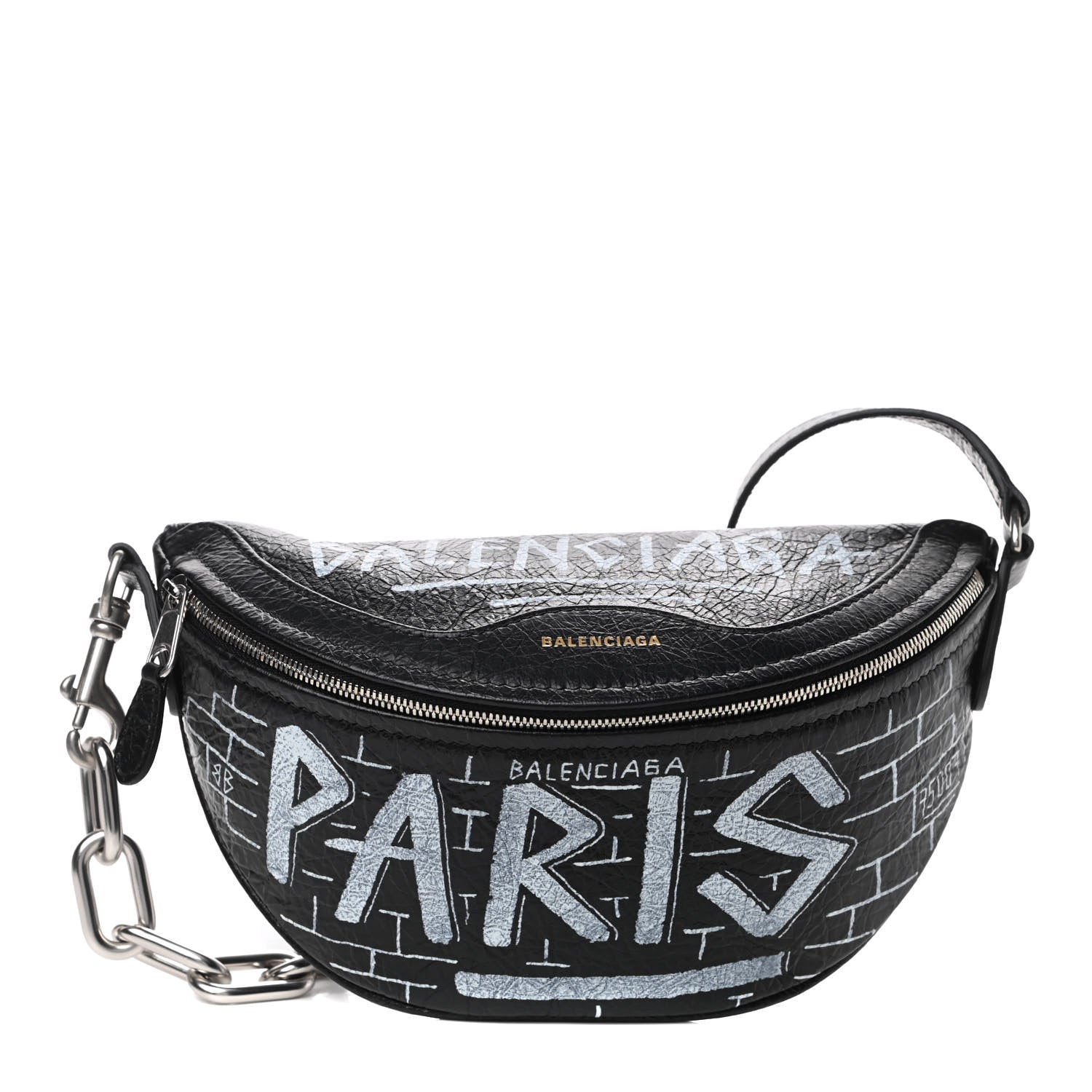 Balenciaga Agneau Arena Graffiti All Over XXS Souvenir Belt Bag Black White 1 of 9