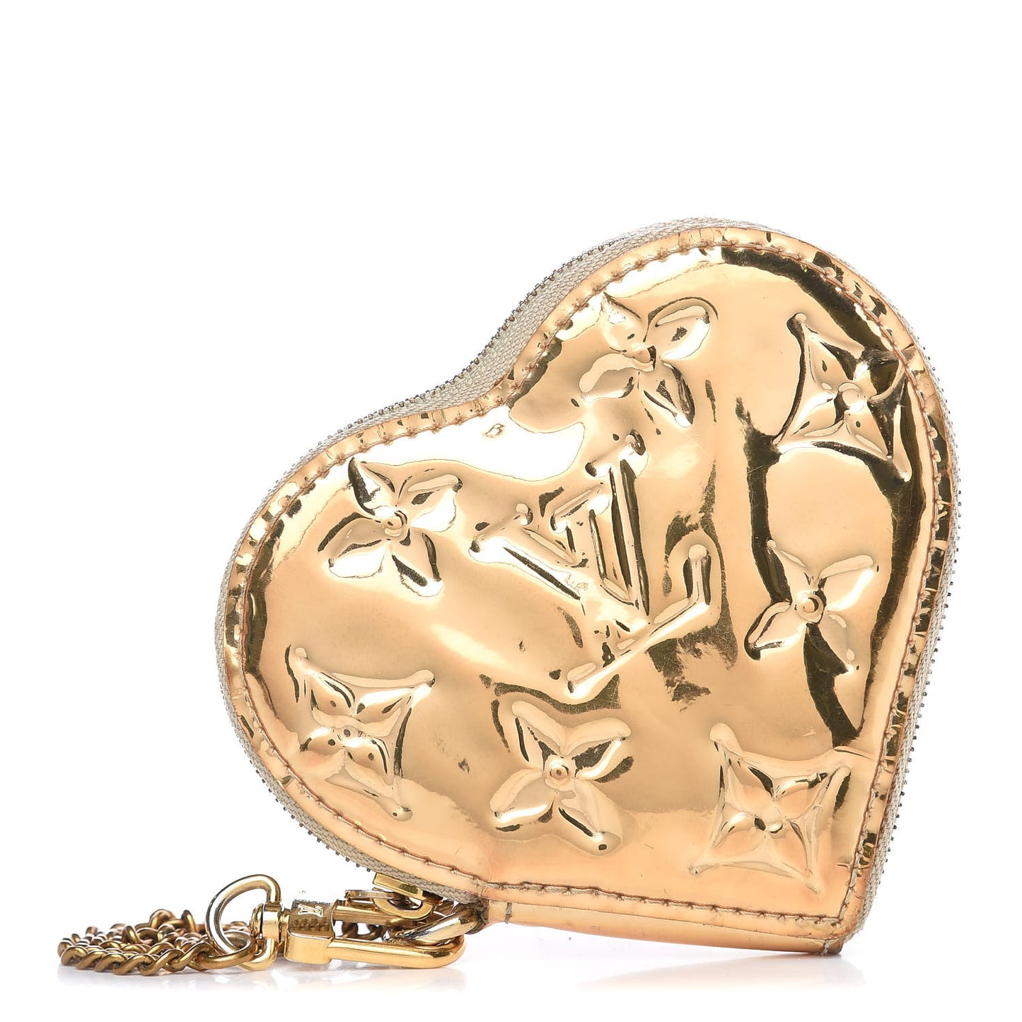 Monogram Miroir Heart Coin Purse Gold