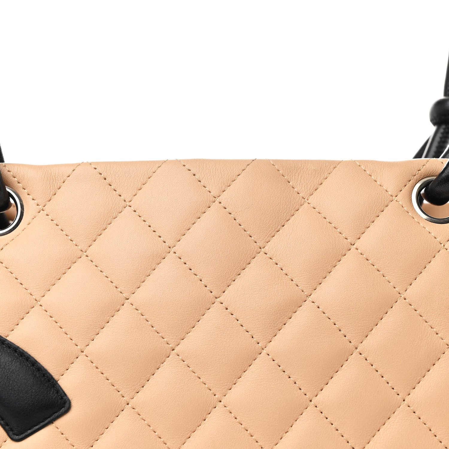 Chanel Calfskin Quilted Large Cambon Tote Beige Black 8 of 10