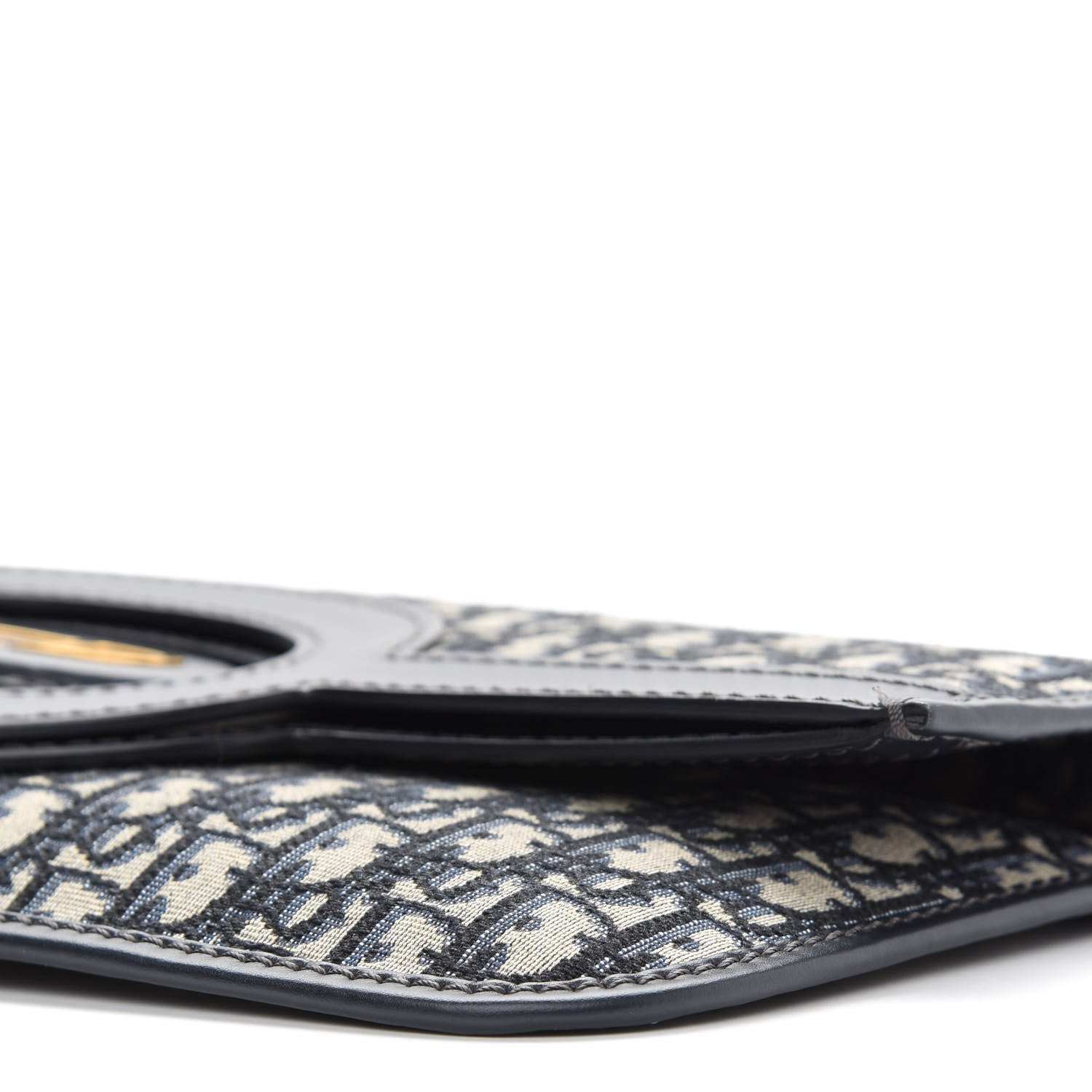 Christian Dior Oblique Fold Over Clutch Blue 9 of 10