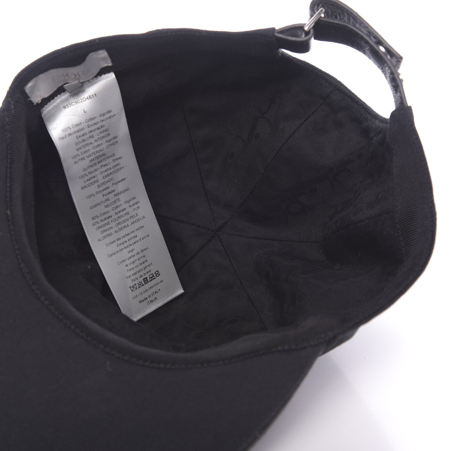 Christian Dior Cotton Embroided Baseball Cap L Black 5 of 7