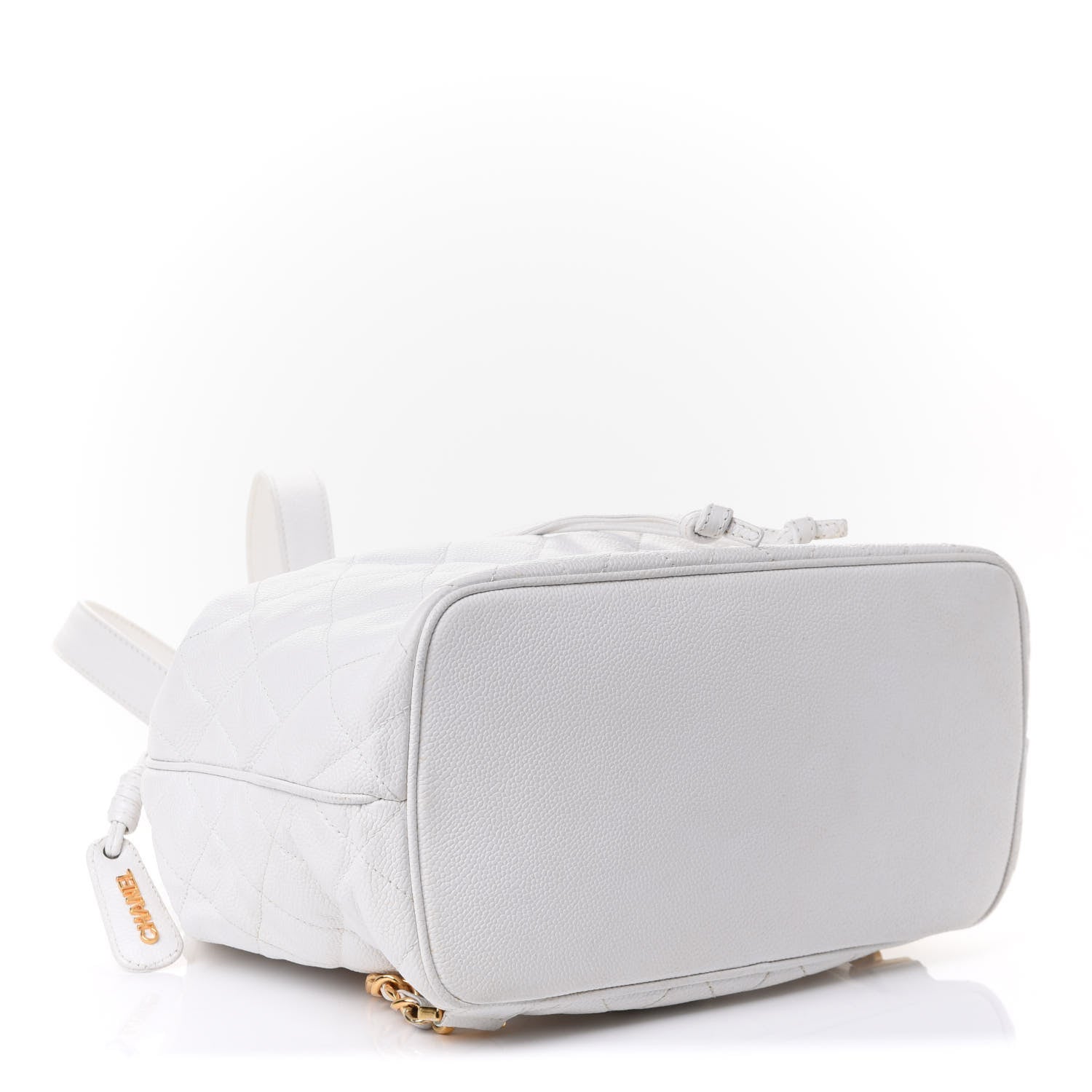 Chanel Caviar Quilted Drawstring Backpack White 3 of 9