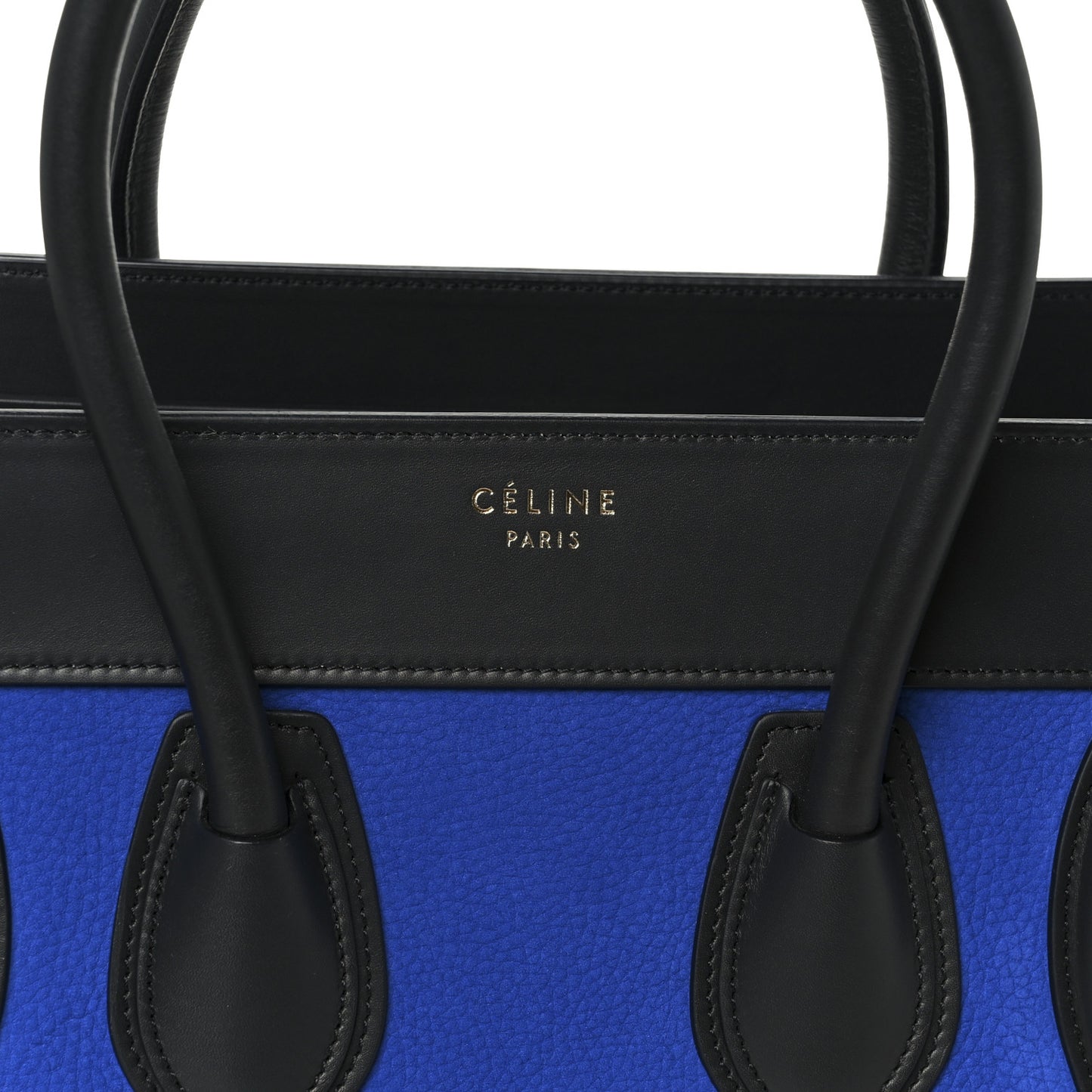 Nubuck Smooth Calfskin Micro Tri-Color Luggage Bright Blue