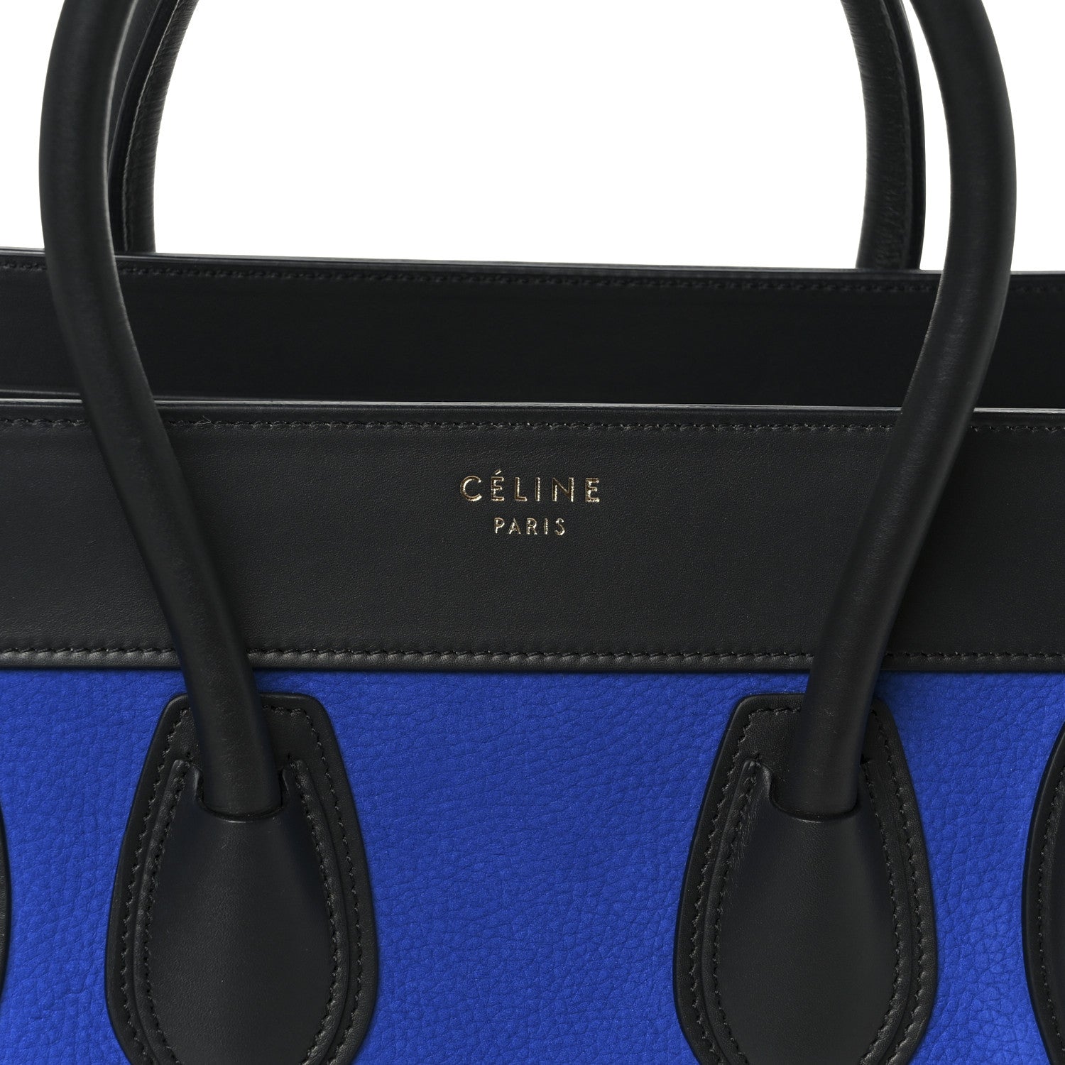 Celine Nubuck Smooth Calfskin Micro Tri-Color Luggage Bright Blue 8 of 10