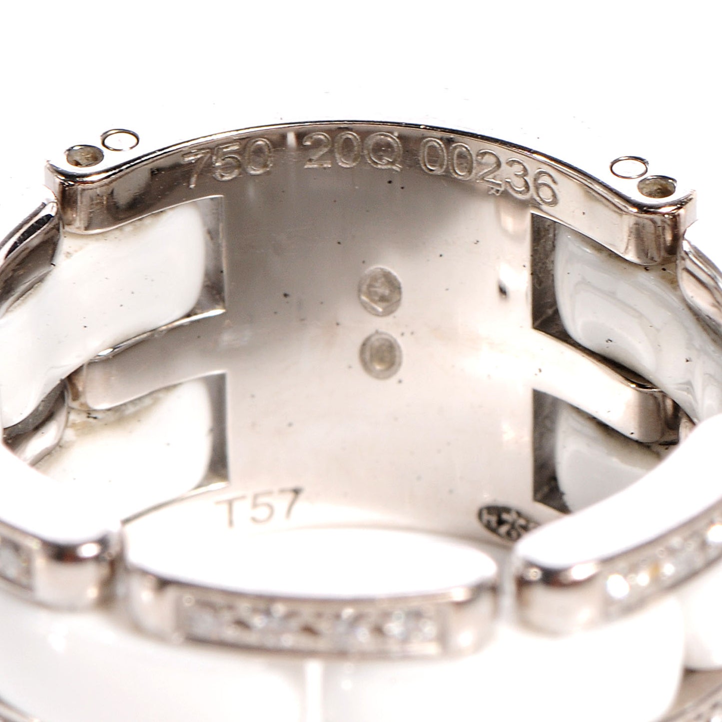 18k White Gold Diamond Ceramic Large Ultra Ring White 7.5