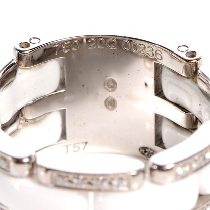 Chanel 18k White Gold Diamond Ceramic Large Ultra Ring White 7.5 5 of 7