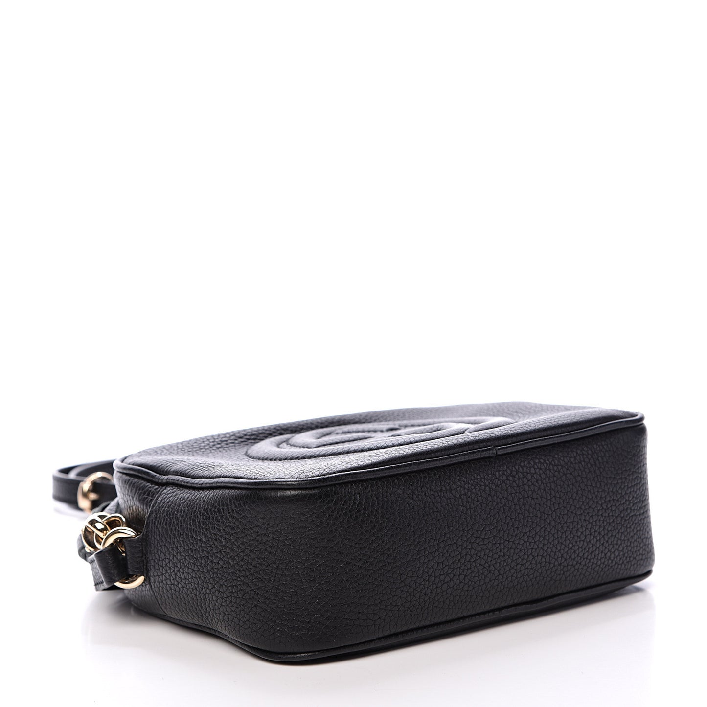 Pebbled Calfskin Small Soho Disco Bag Black