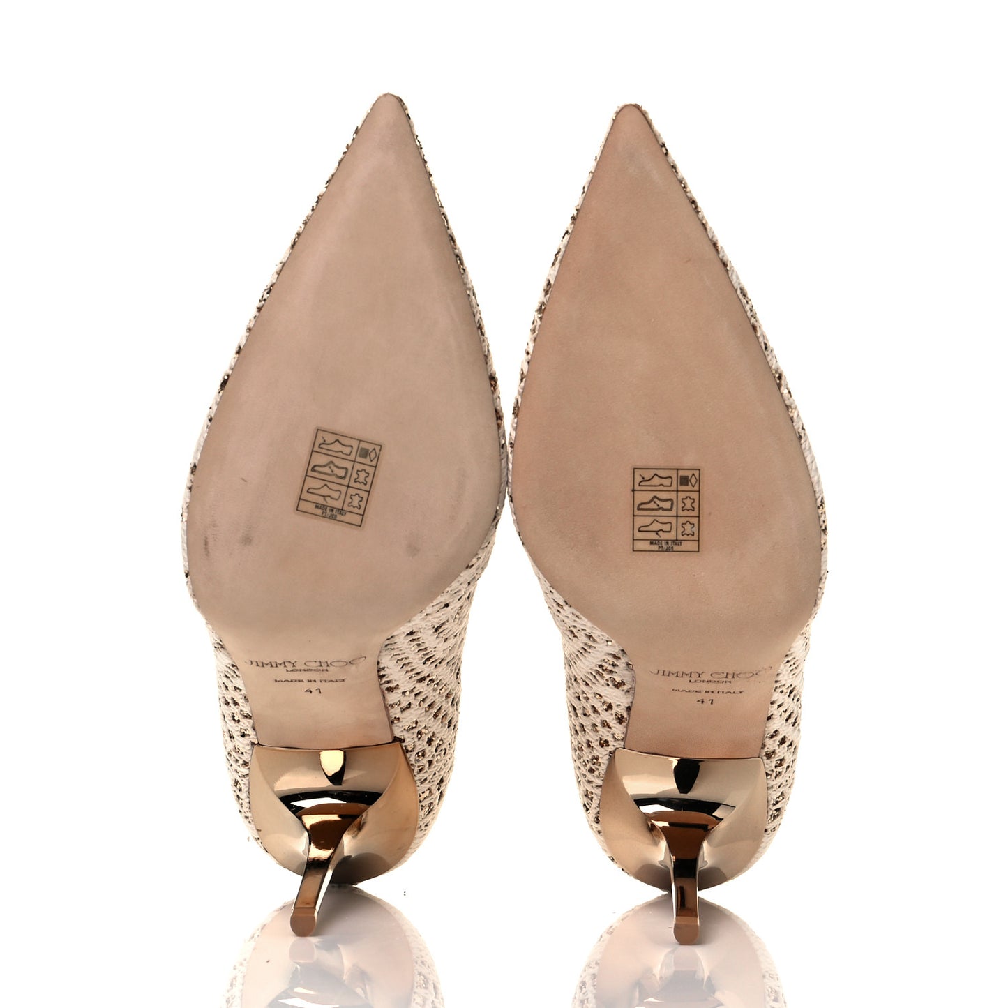 Metallic Crochet Glitter Abel 100 Pumps 41 Off White