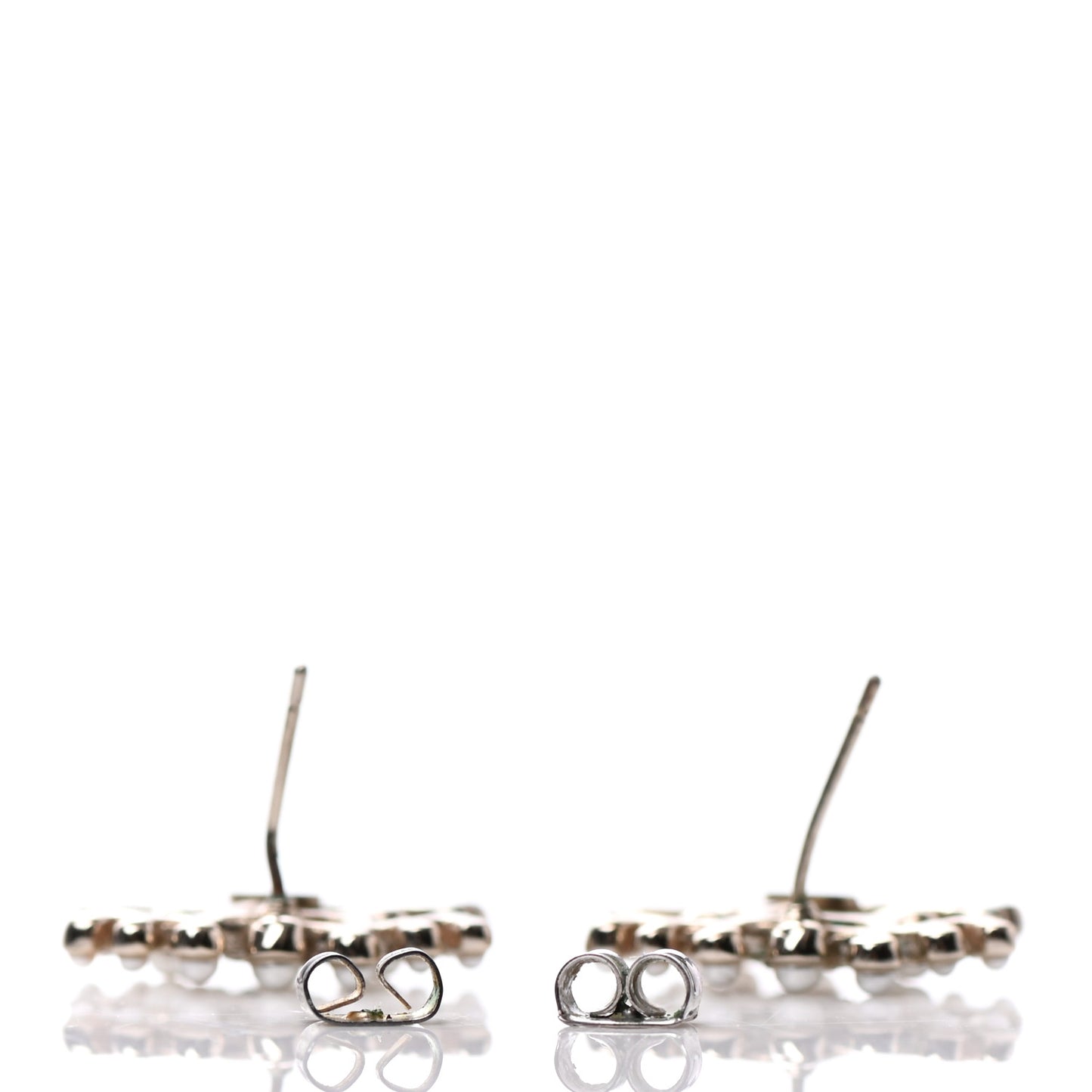 Pearl Crystal CC Earrings Light Gold