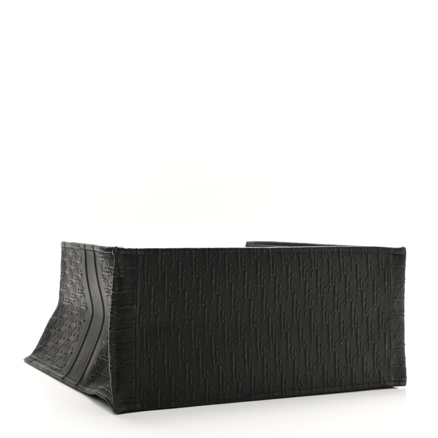 Oblique Calfskin Embossed Large Book Tote Black