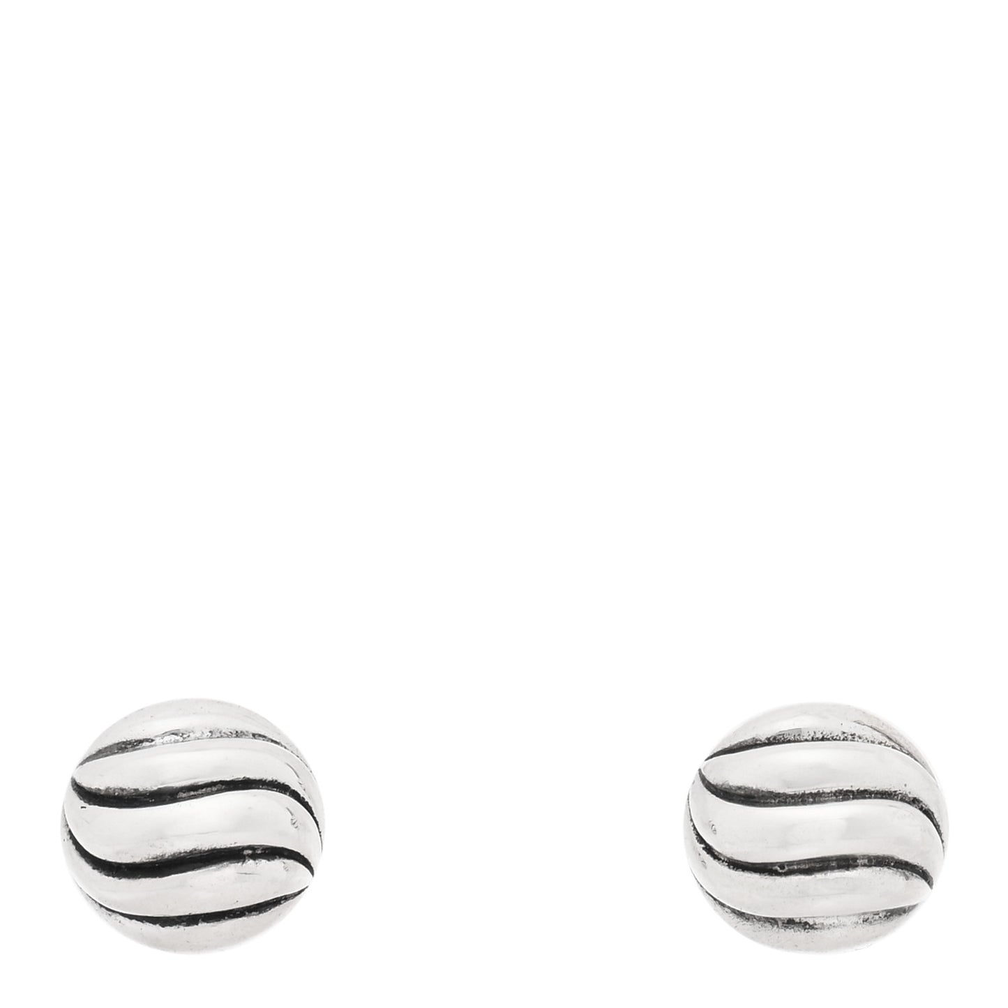 Sterling Silver 8mm Sculpted Cable Stud Earrings