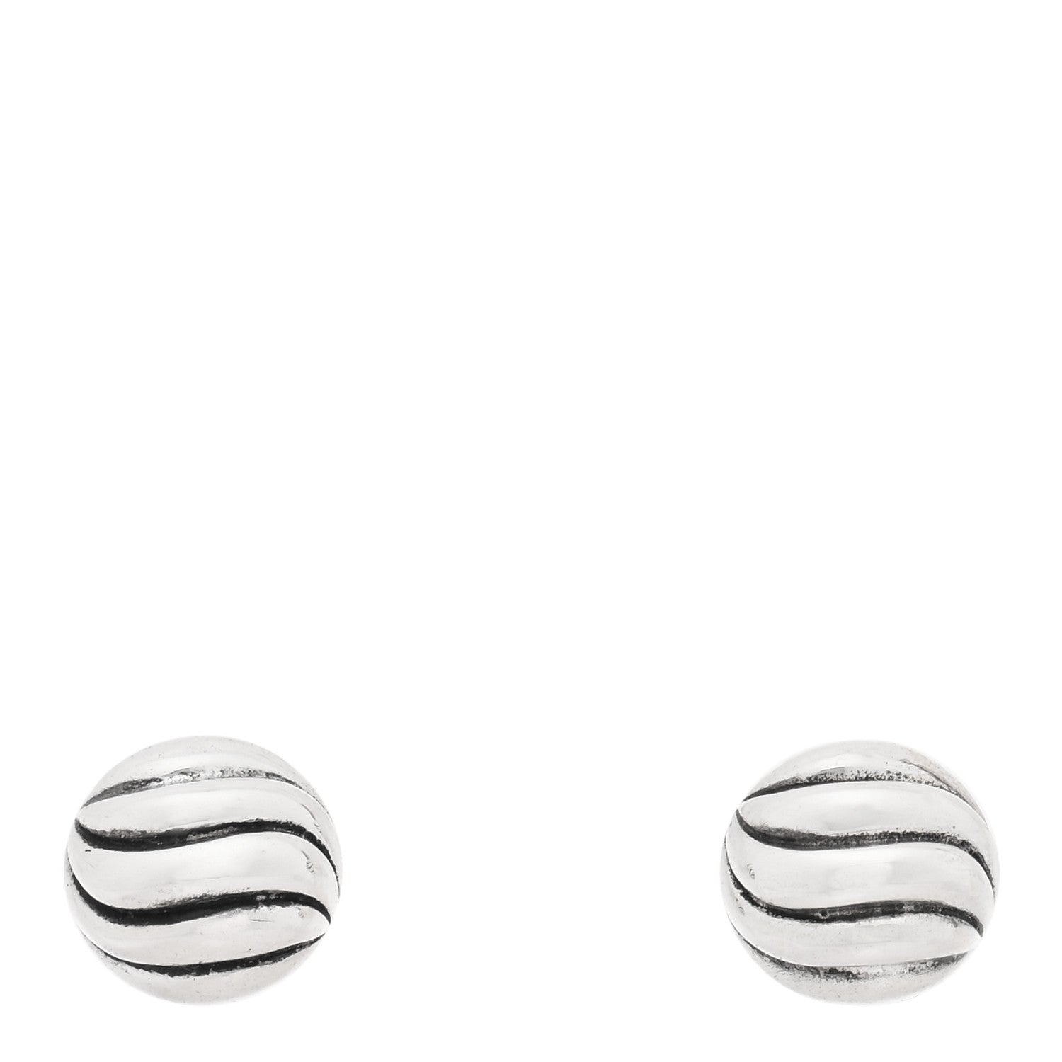 David Yurman Sterling Silver 8mm Sculpted Cable Stud Earrings 1 of 4