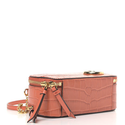Chloe Calfskin Crocodile Embossed Mini C Vanity Bag Tawny Orange 3 of 5