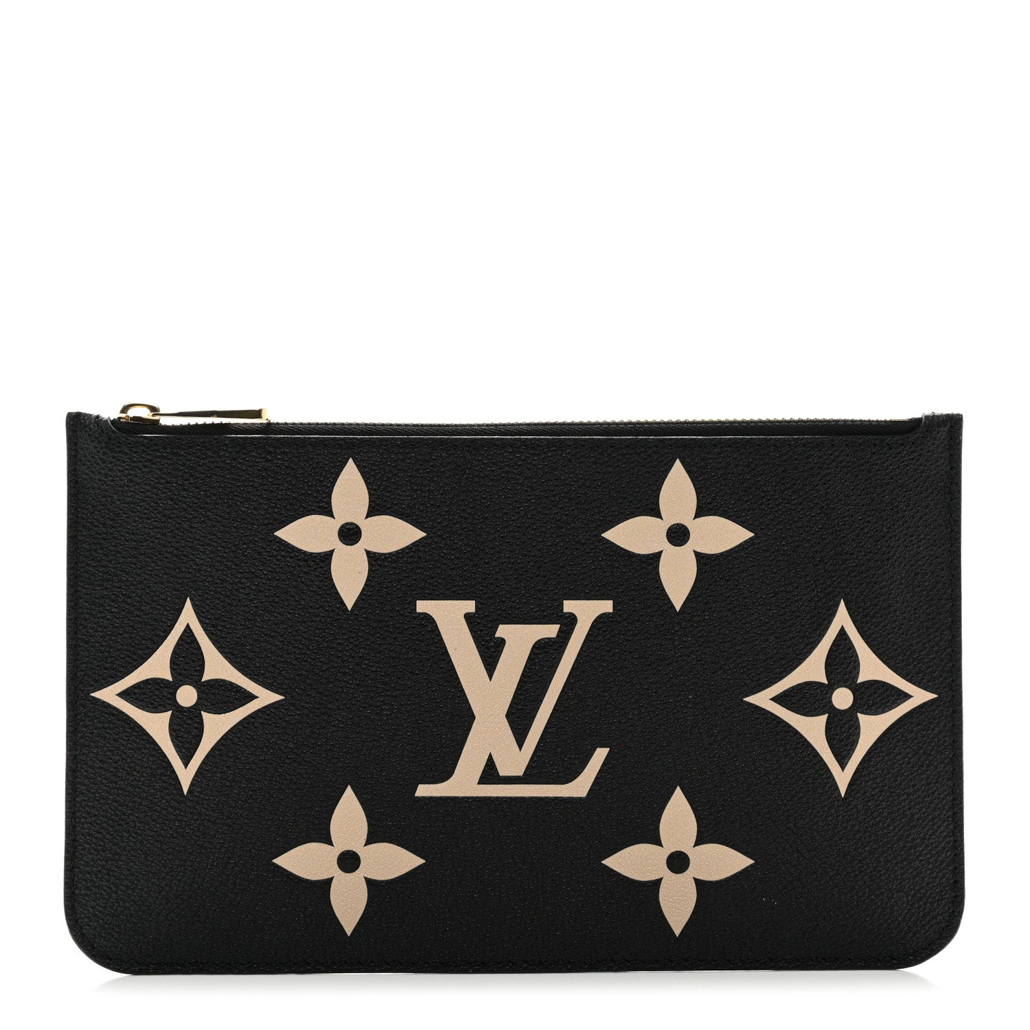 Louis Vuitton Empreinte Monogram Giant Neverfull MM Pochette Black Beige 1 of 7
