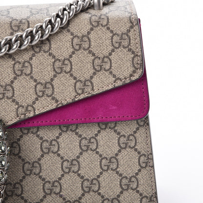 Gucci GG Supreme Monogram Suede Crystal Small Dionysus Shoulder Bag Beige Ebony Bright Purple 10 of 11