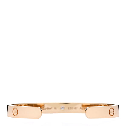 Cartier 18K Yellow Gold 1 Diamond LOVE Cuff Bracelet 16 2 of 3