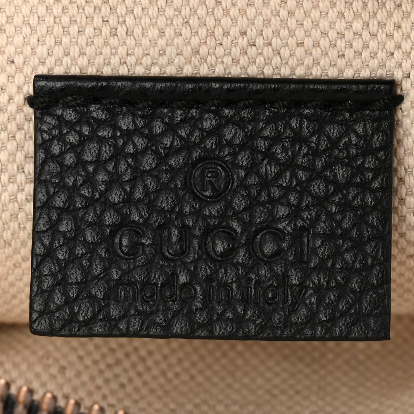 Grained Calfskin Small Logo Belt Bag Black