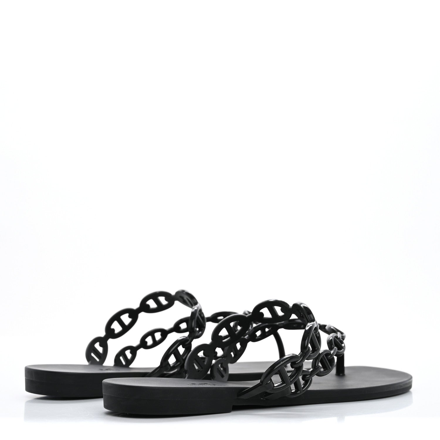 Hermes Rubber Chaine d'Ancre Island Sandals 39 Black 5 of 9
