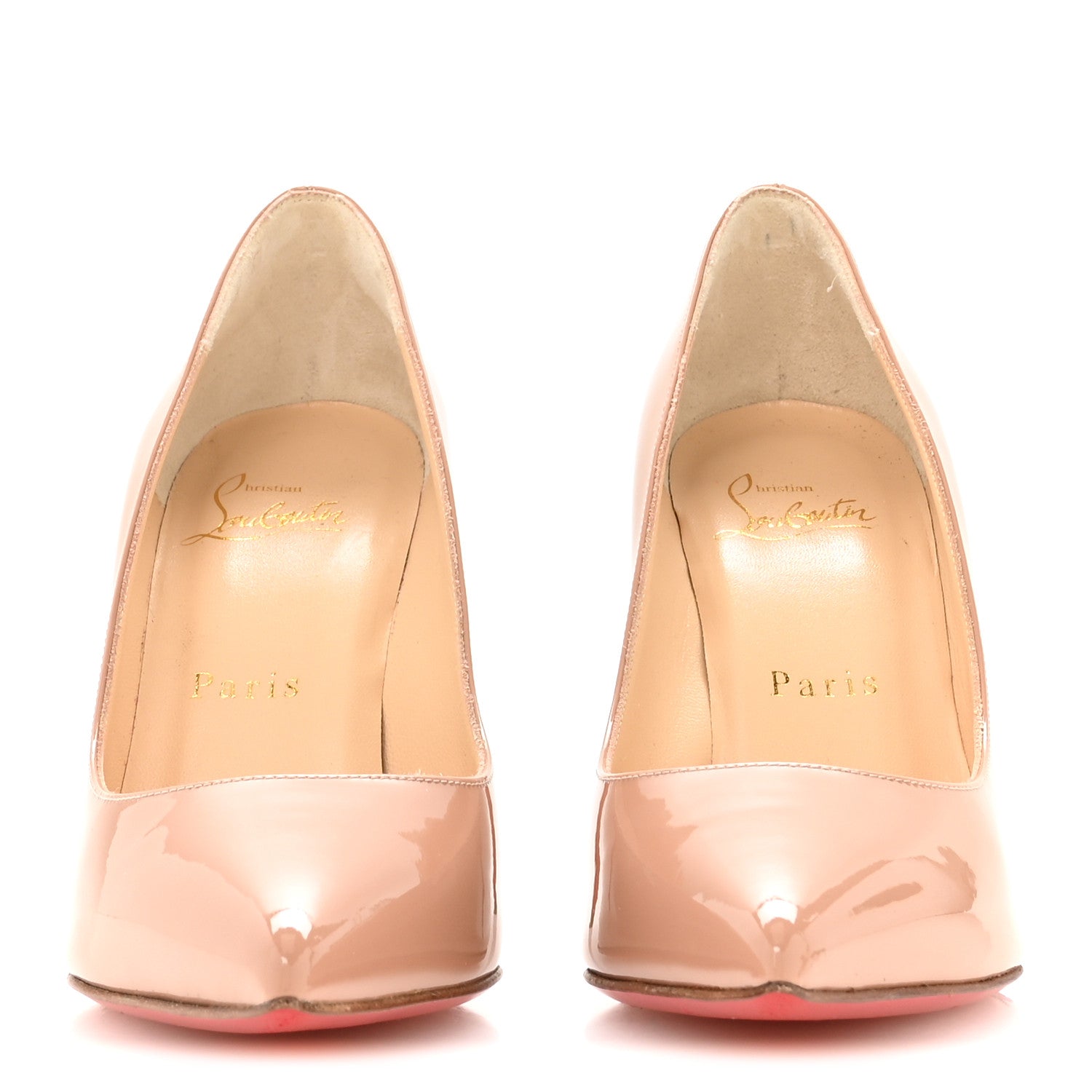 Christian Louboutin Patent Pigalle 100 Pumps 35 Nude 3 of 8