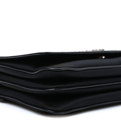 Prada Saffiano Tessuto Nylon Chain Shoulder Bag Black 9 of 10