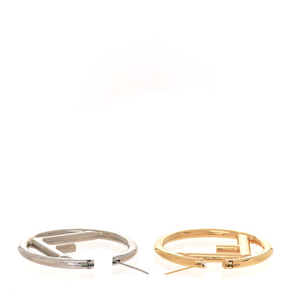 Fendi Metal FF Hoop Earrings Gold Silver 3 of 6
