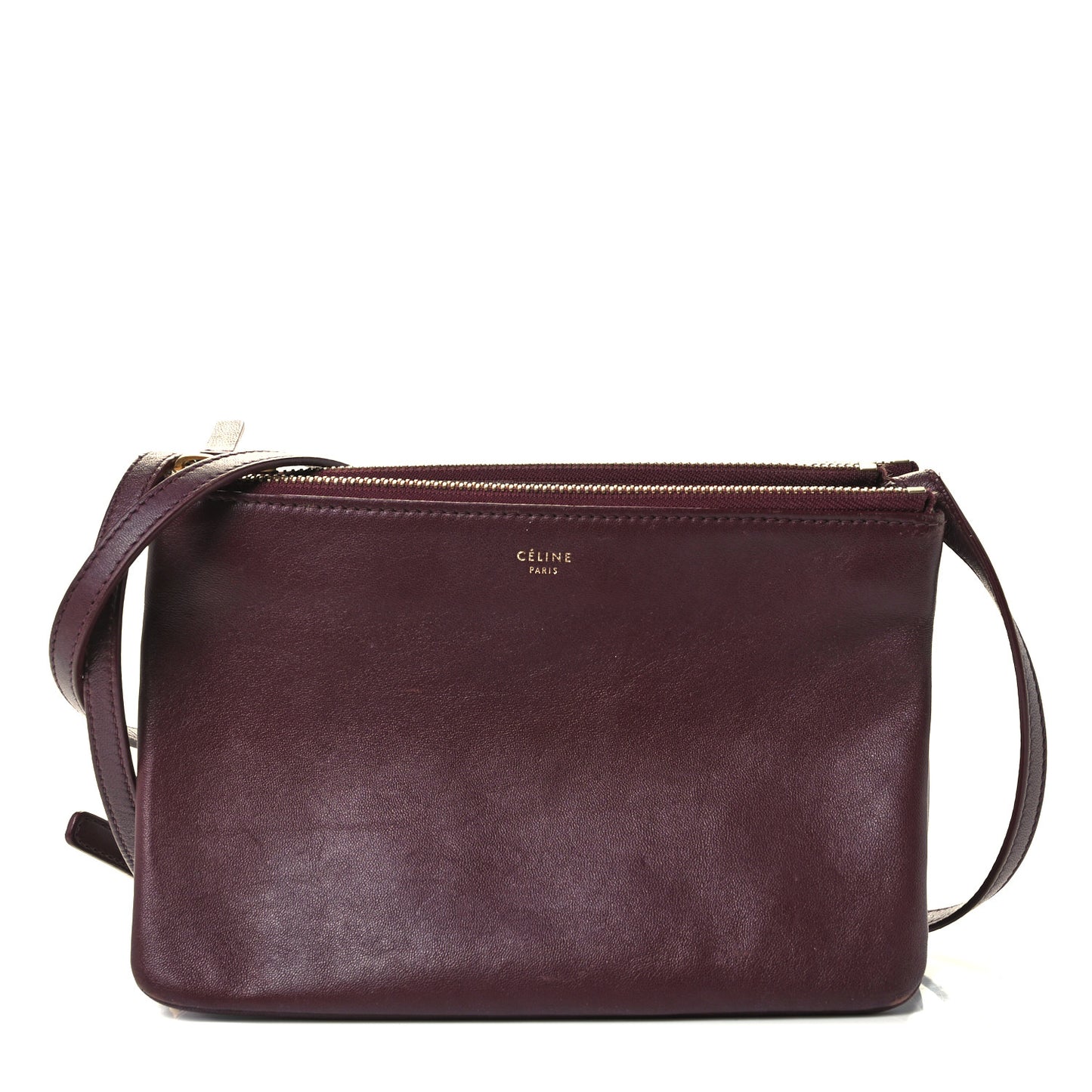 Lambskin Large Trio Crossbody Bag Burgundy