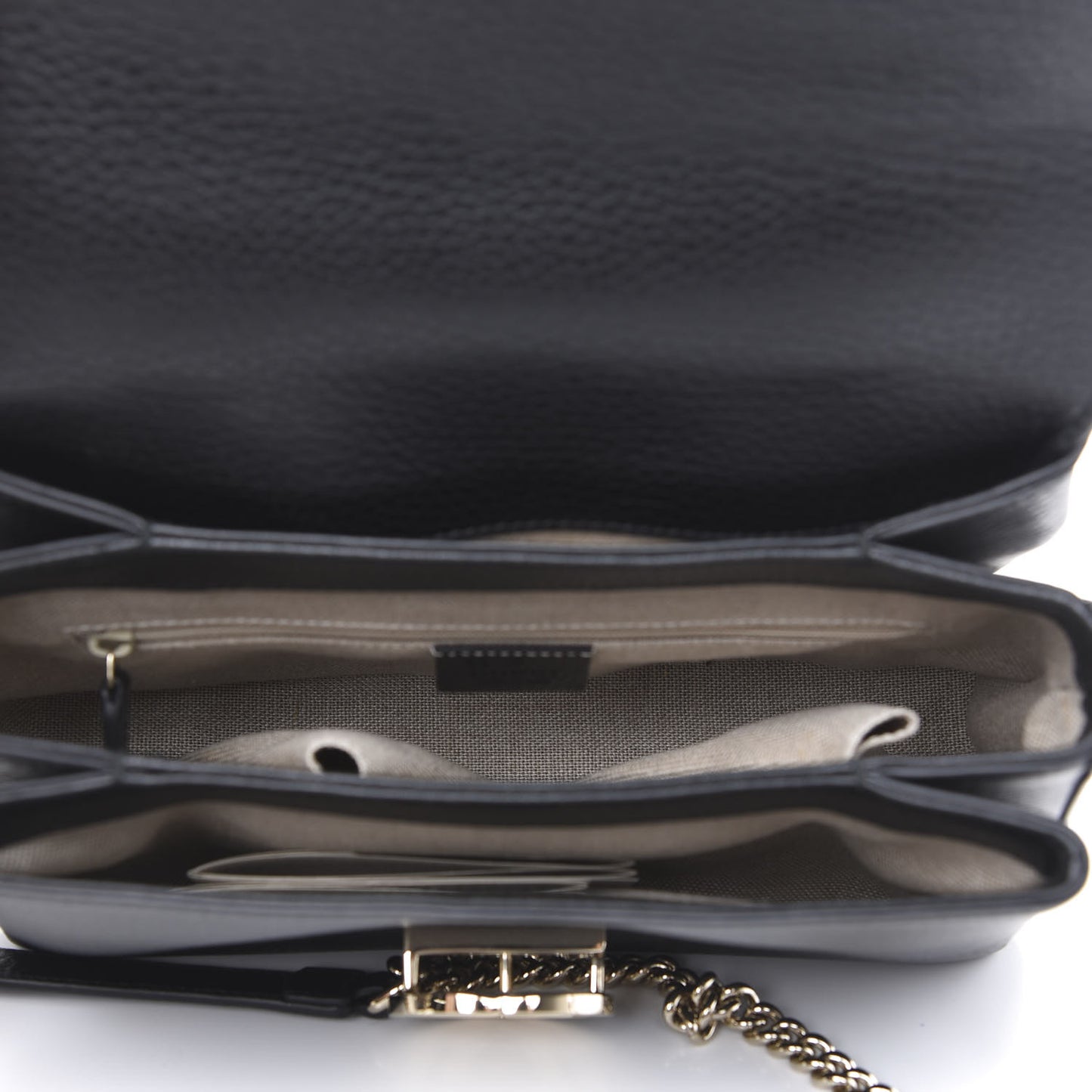 Dollar Calfskin Interlocking G Top Handle Shoulder Bag Black