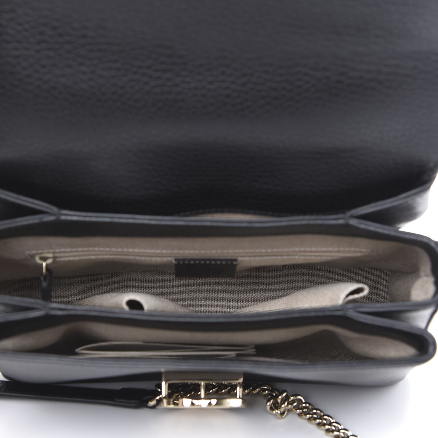 Gucci Dollar Calfskin Interlocking G Top Handle Shoulder Bag Black 4 of 8