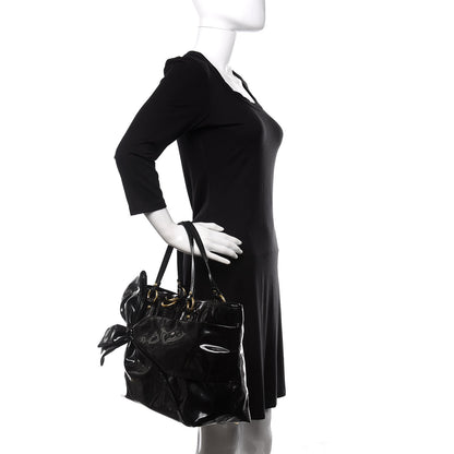 Valentino Garavani Patent Lacca Bow Tote Black 2 of 17