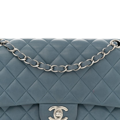 Chanel Lambskin Quilted Medium Double Flap Blue 8 of 11