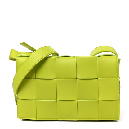 Bottega Veneta Lambskin Maxi Intrecciato Cassette Crossbody Bag Acid Kiwi 1 of 8