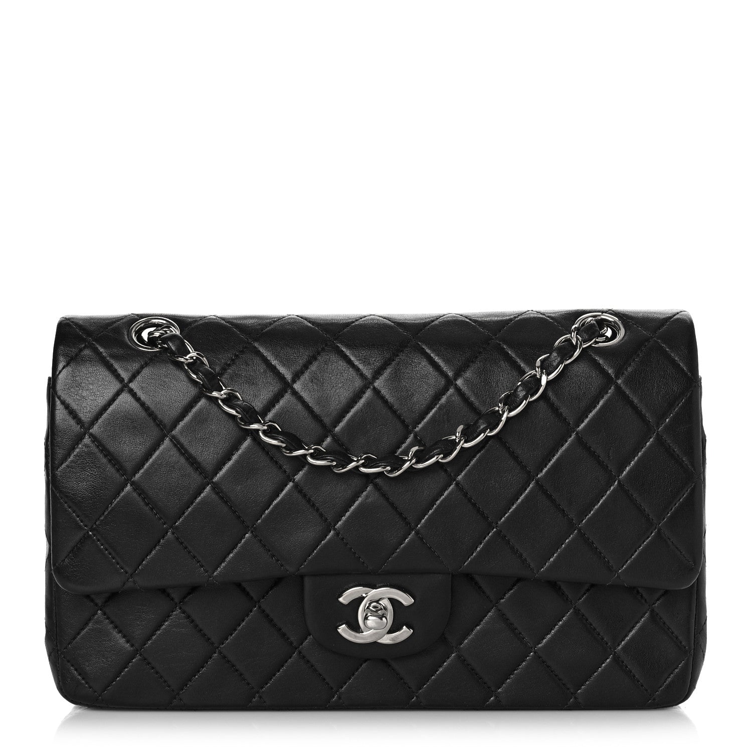 Chanel Lambskin Quilted Medium Double Flap Black 1 of 13