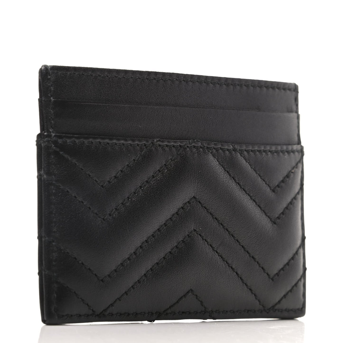 Calfskin Matelasse GG Marmont Card Holder Black