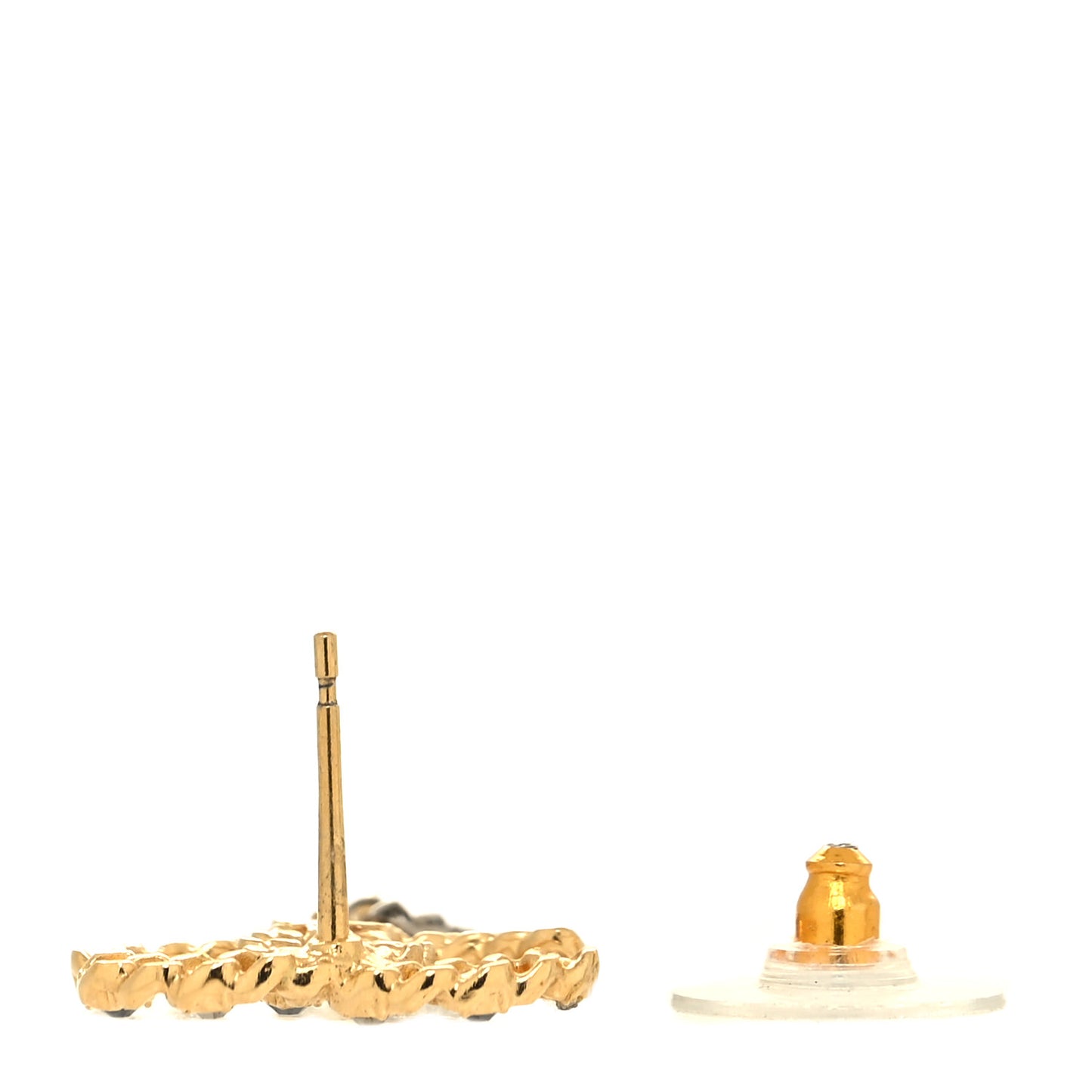 Crystal CC Chain Cuff Single Earring Gold Silver