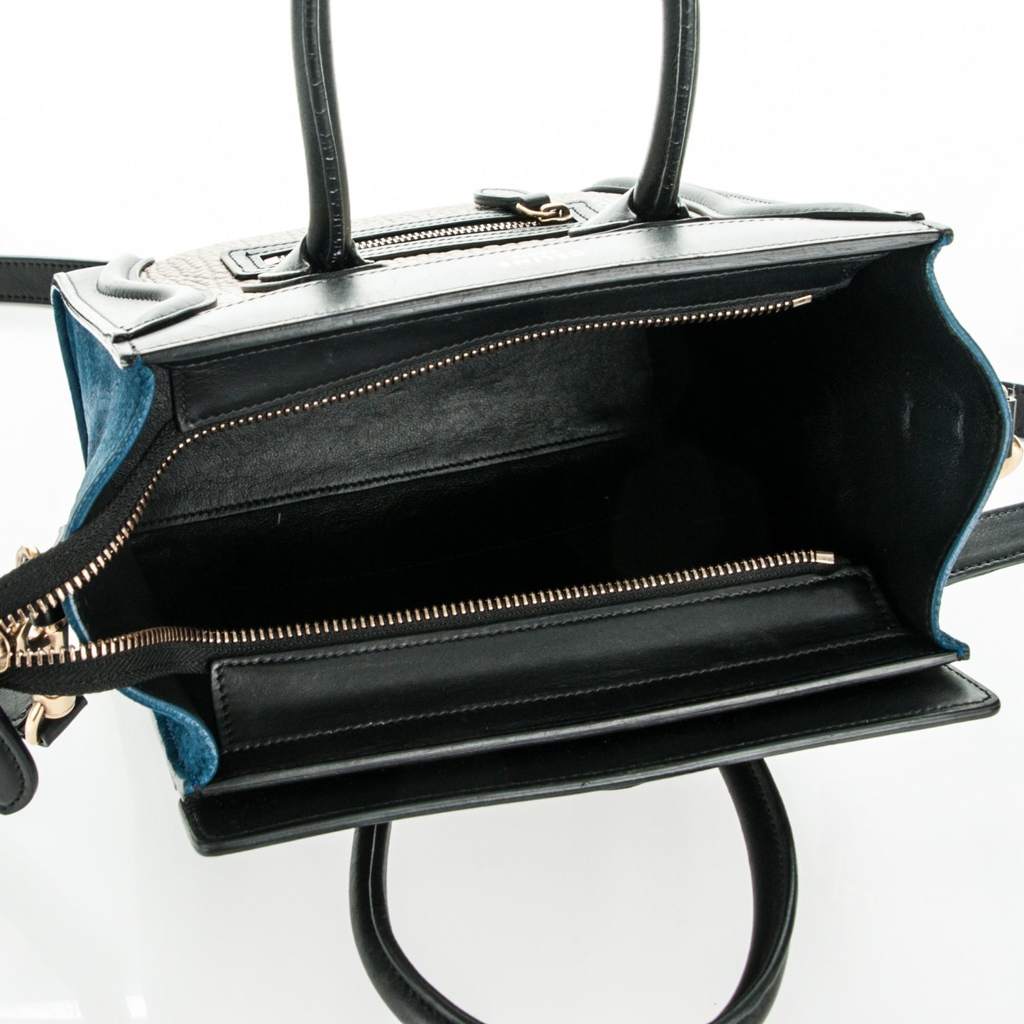 Bullhide Calfskin Suede Nano Tri-Color Luggage Multicolor