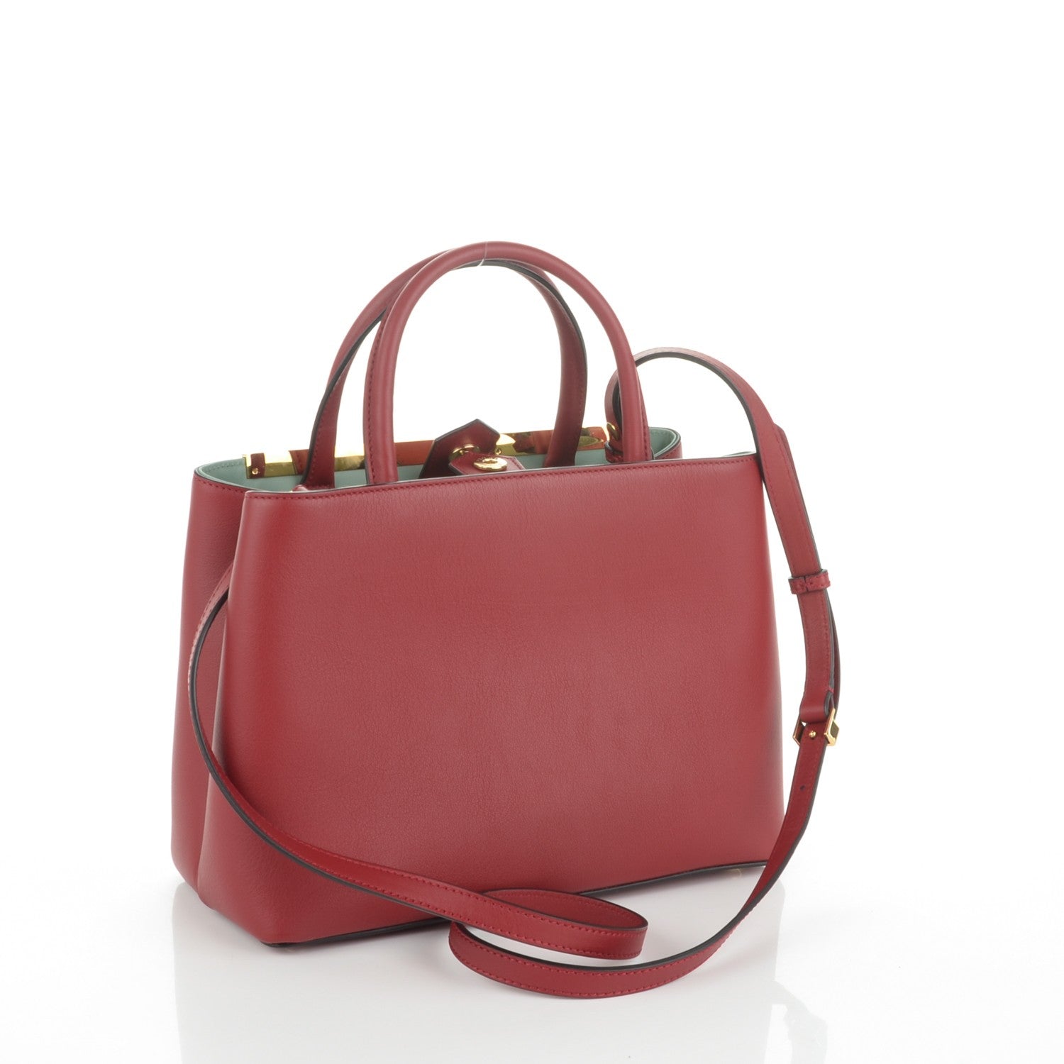 Fendi Vitello Dolce Century Petite 2Jours Tote Ribes Menta 3 of 7