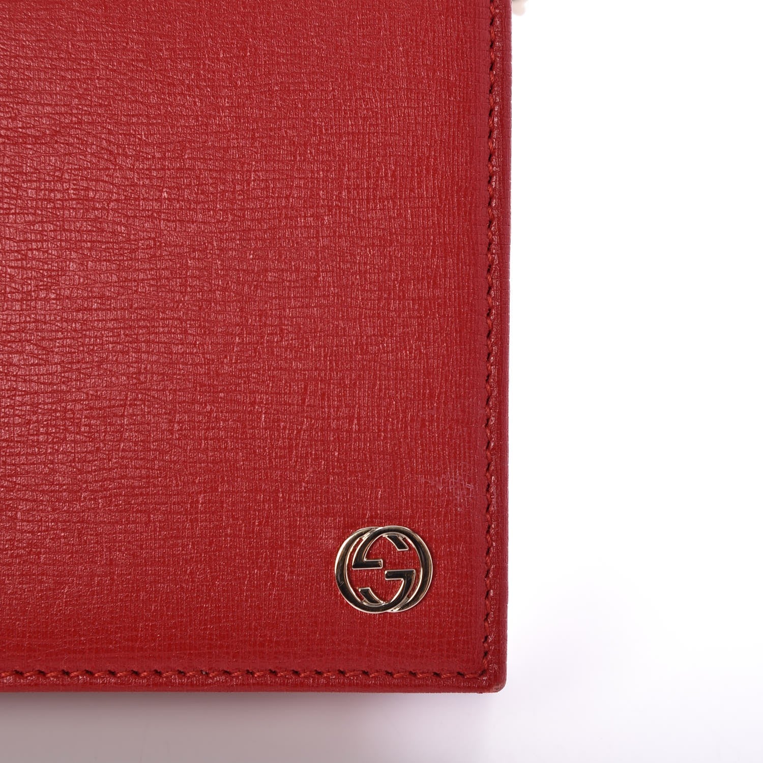 Gucci Textured Calfskin Medium Betty Chain Wallet Tabasco Red 9 of 10