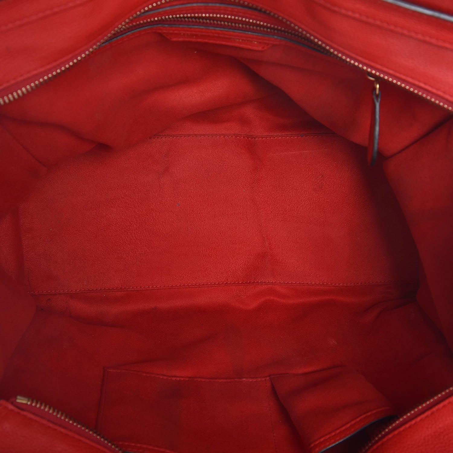 Celine Drummed Calfskin Shoulder Luggage Red 5 of 20