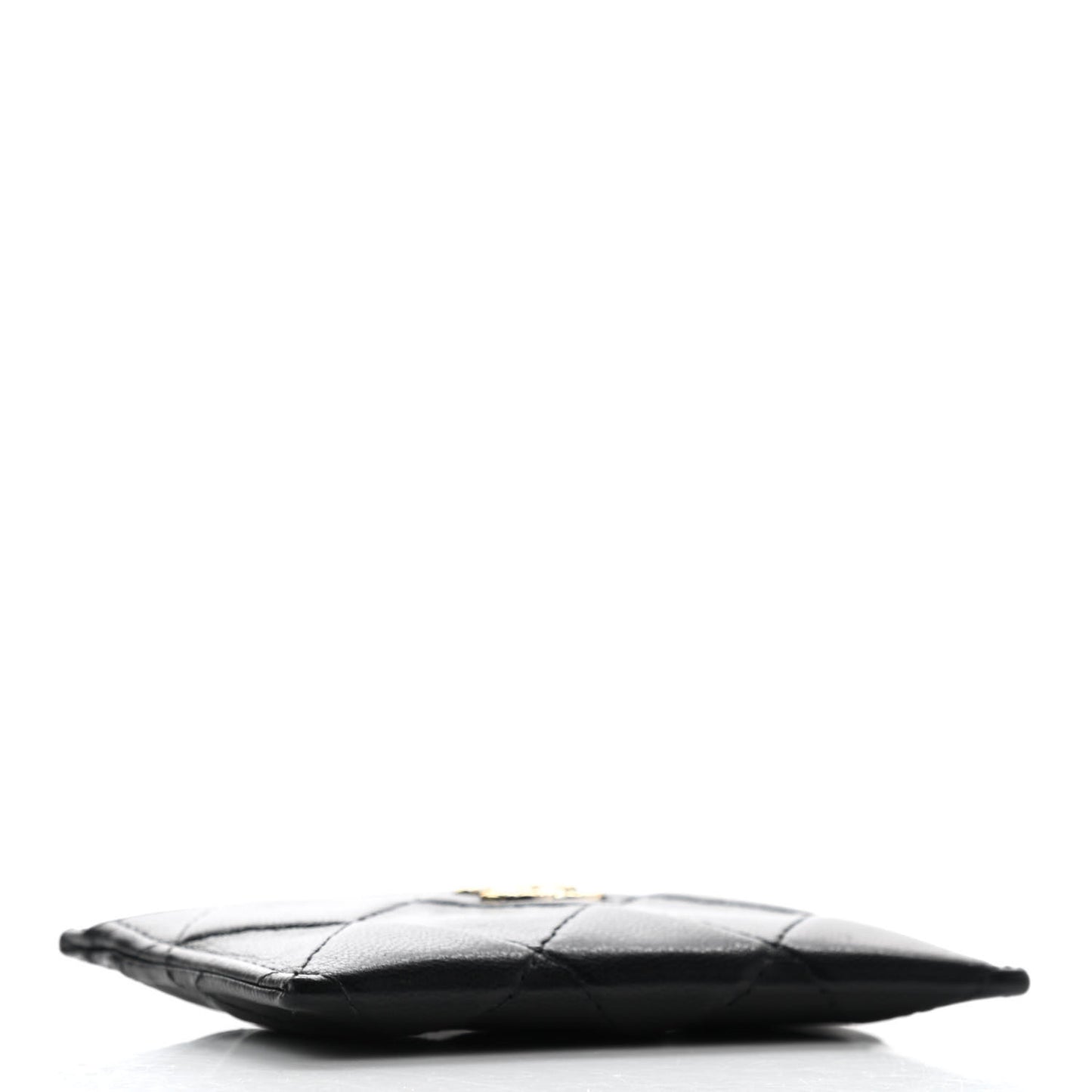 Lambskin Quilted Brilliant Card Holder Black