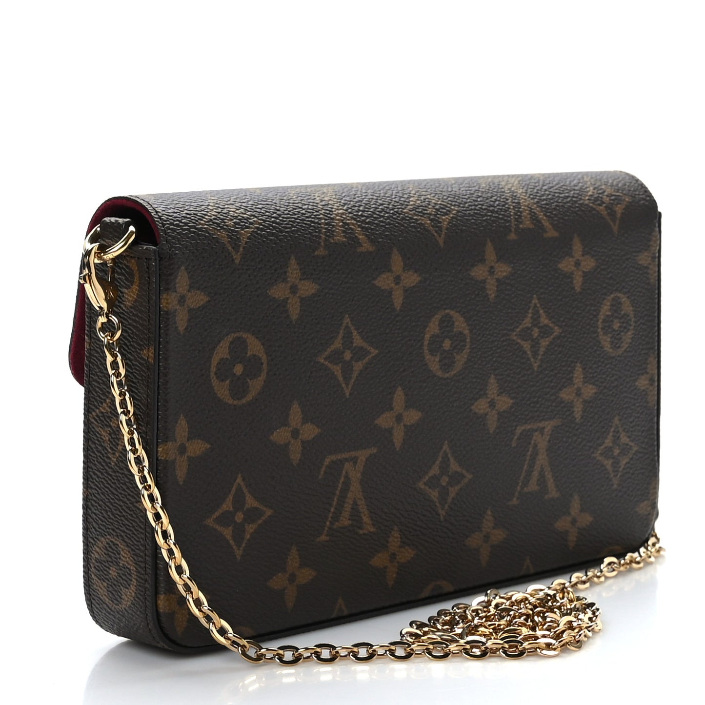 Monogram Pochette Felicie Chain Wallet Fuchsia