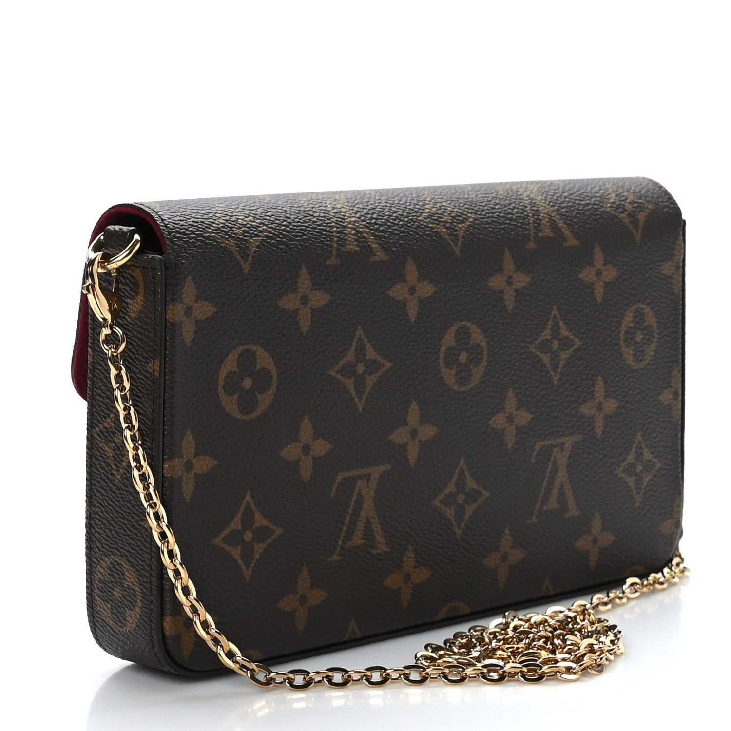 Louis Vuitton Monogram Pochette Felicie Chain Wallet Fuchsia 4 of 9