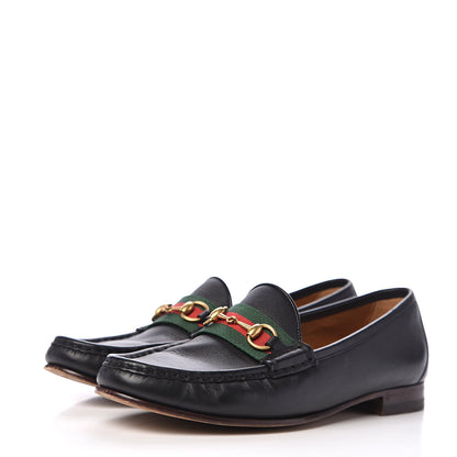 Gucci Calfskin Web Womens 1953 Horsebit Loafers 39 Black 3 of 11