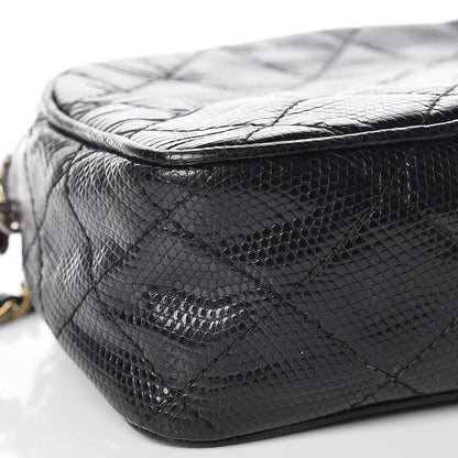 Chanel Lizard Quilted Small Tassel Camera Case Black 5 of 16