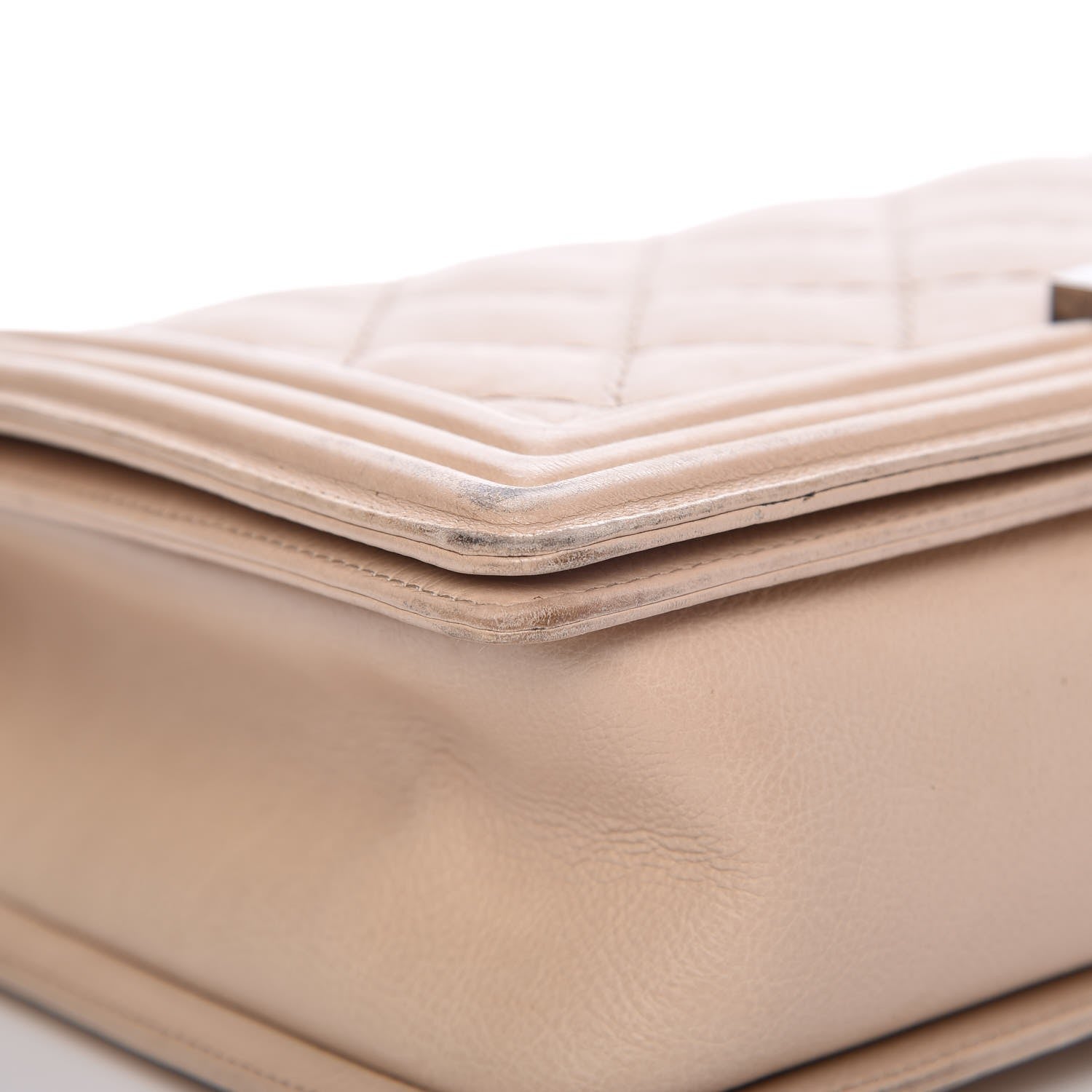 Chanel Calfskin Quilted Double Stitch New Medium Boy Flap Beige 8 of 16